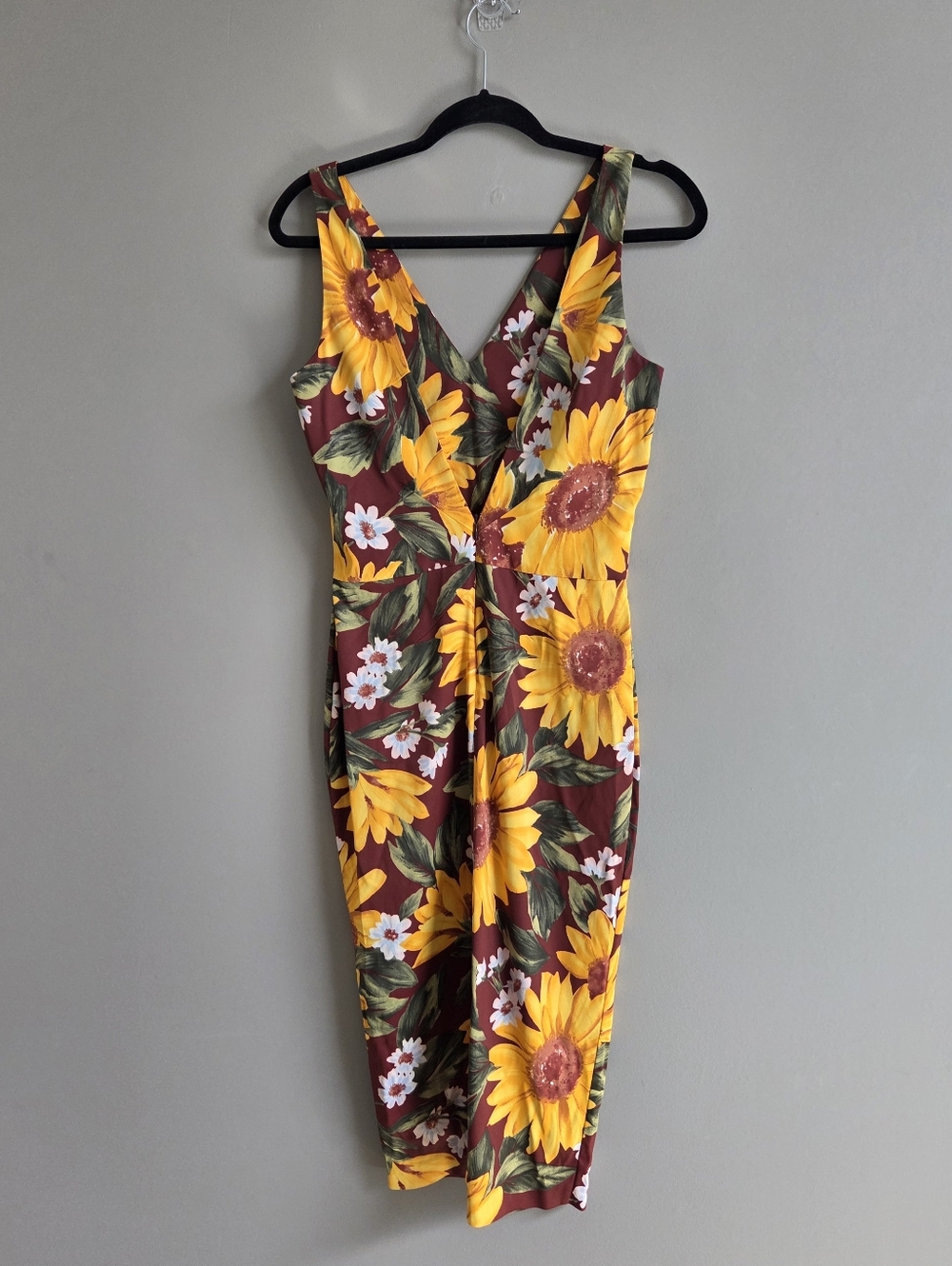 Dolce & Gabbana D&G Sunflower V-Neck Tank Dress Low Back Dress Size IT 42 US 6 - Picture 3 of 12